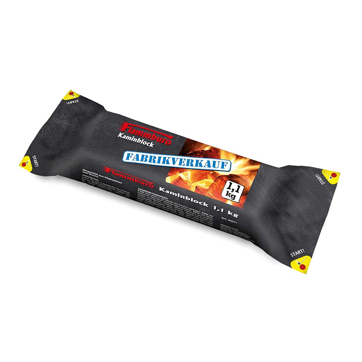 10 x blok kominkowy FLAMBBURO, 1,1 kg - drewno kominkowe, drewno opałowe, drewno, do kominka, pieca kominkowego, pieca, szczapy kominkowe, paliwo, polano, eko-blok, brykiet, rozpałka do kominka, podpałka kominkowa, do misy paleniskowej, 10 szt.