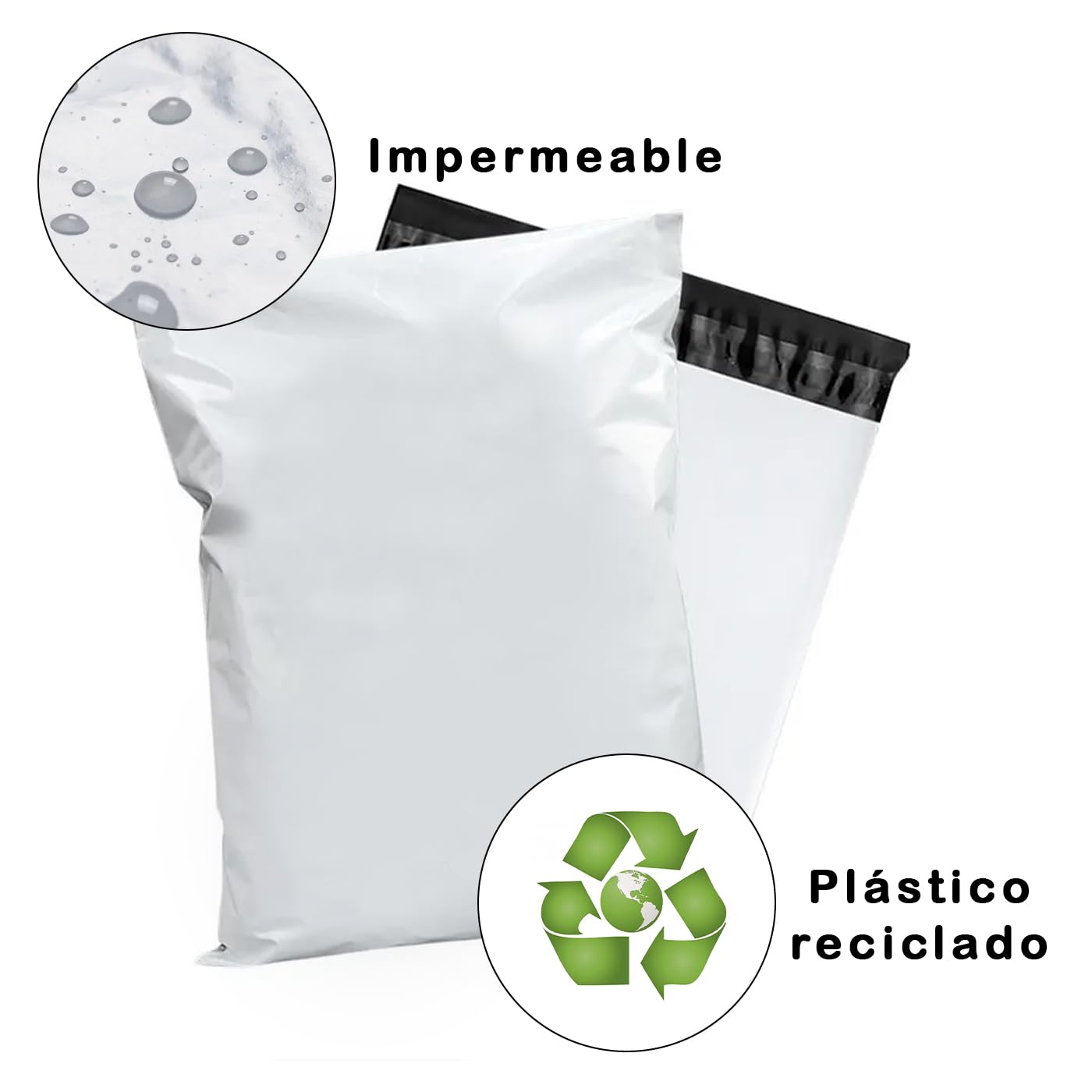 MERCURY TEXTIL- 100 Bolsas para Envios Paquetes,Sobres para Envios Embalaje,Autoadhesivas e Impermeables para el Envío de Ropa,regalos,Paquetería y Embalar. Resistentes y Opacas. (M 35x45CM 100PCS)