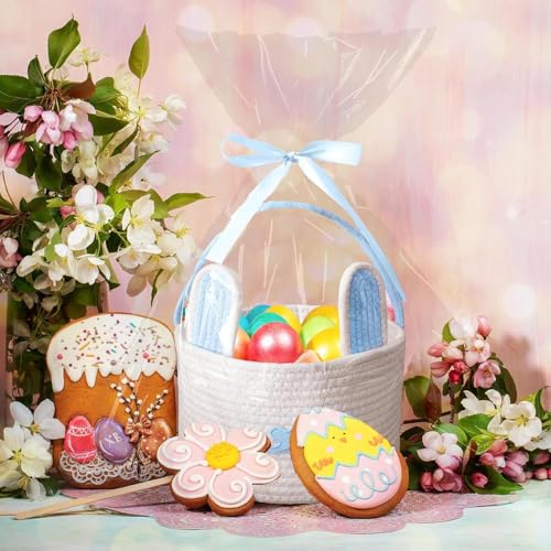 Cesta de Pascua con orejas de conejo para crear recuerdos inolvidables en niños 4