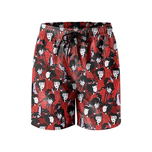 Flames Wolf-US Lydia Deetz Goth Girl Dark Humor Mens Swim Trunks ComfortSoft Boardshorts