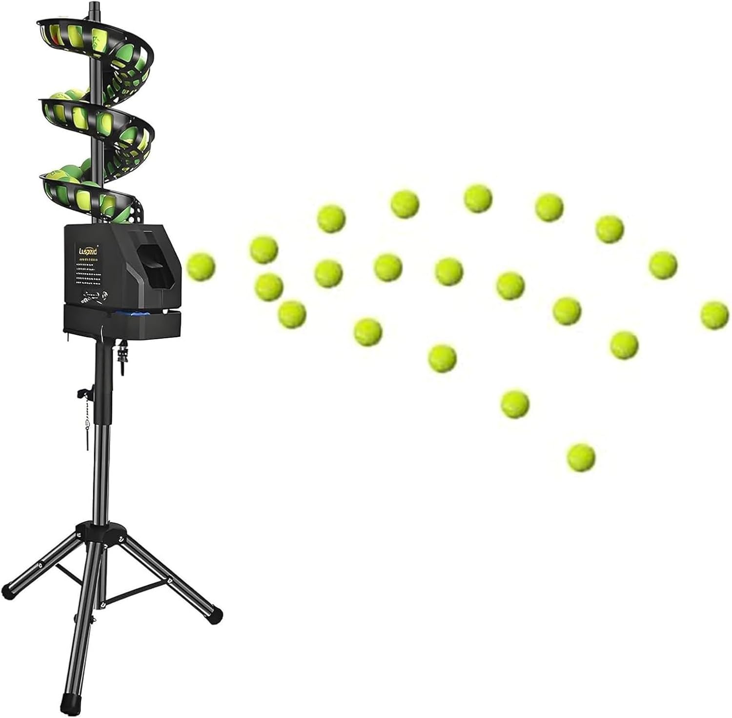 Tennis Ball Machine,Pitching Machine, Automatic Tennis Launcher Smart Ball Machine with Random Serve Adjustable Tripod for Practice and Training