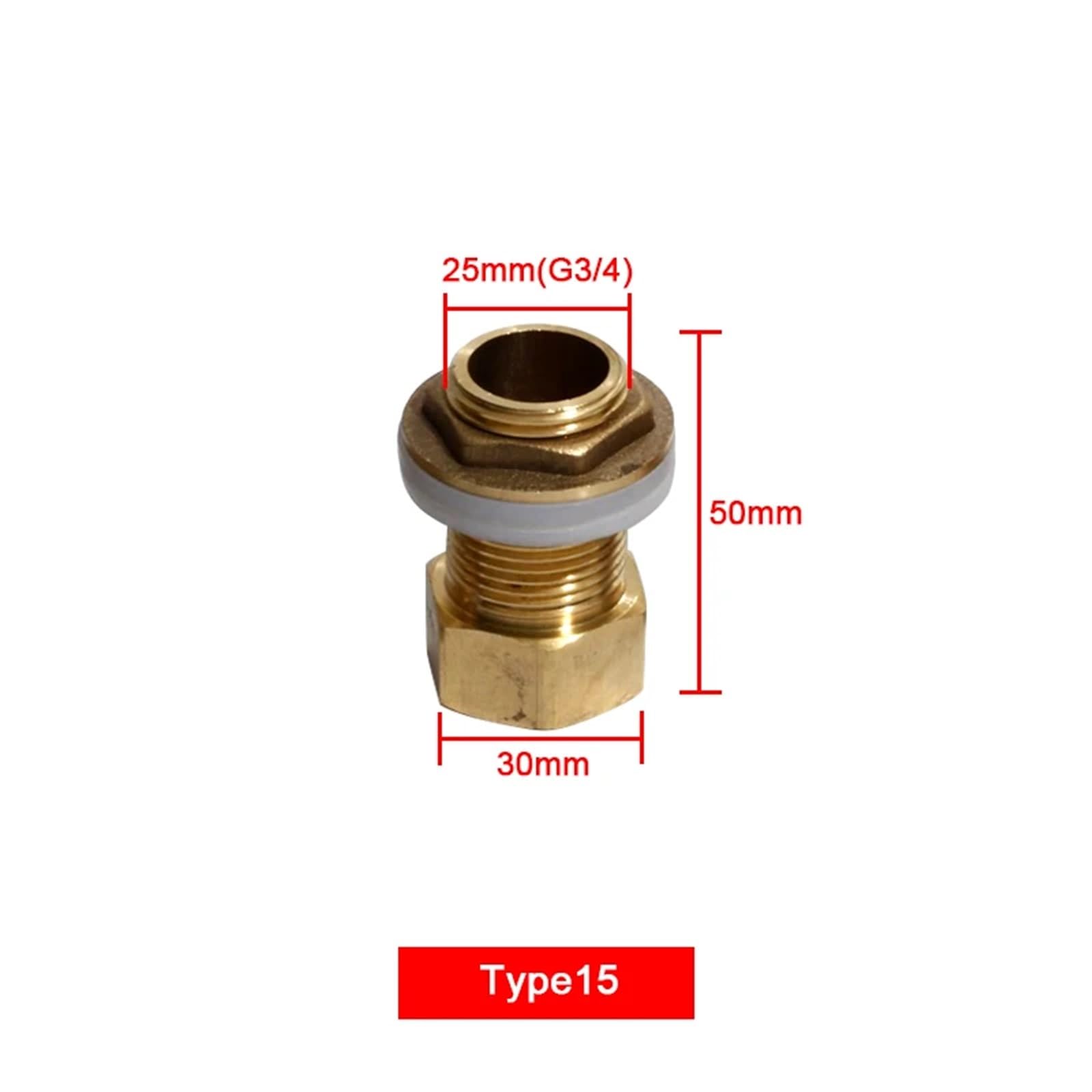 Water Tank Pipe Fitting 25mm Female Male Thread Pipe Joint 3/4inch Fish Tank Pipe Fitting Water Connector 1Pcs(15)