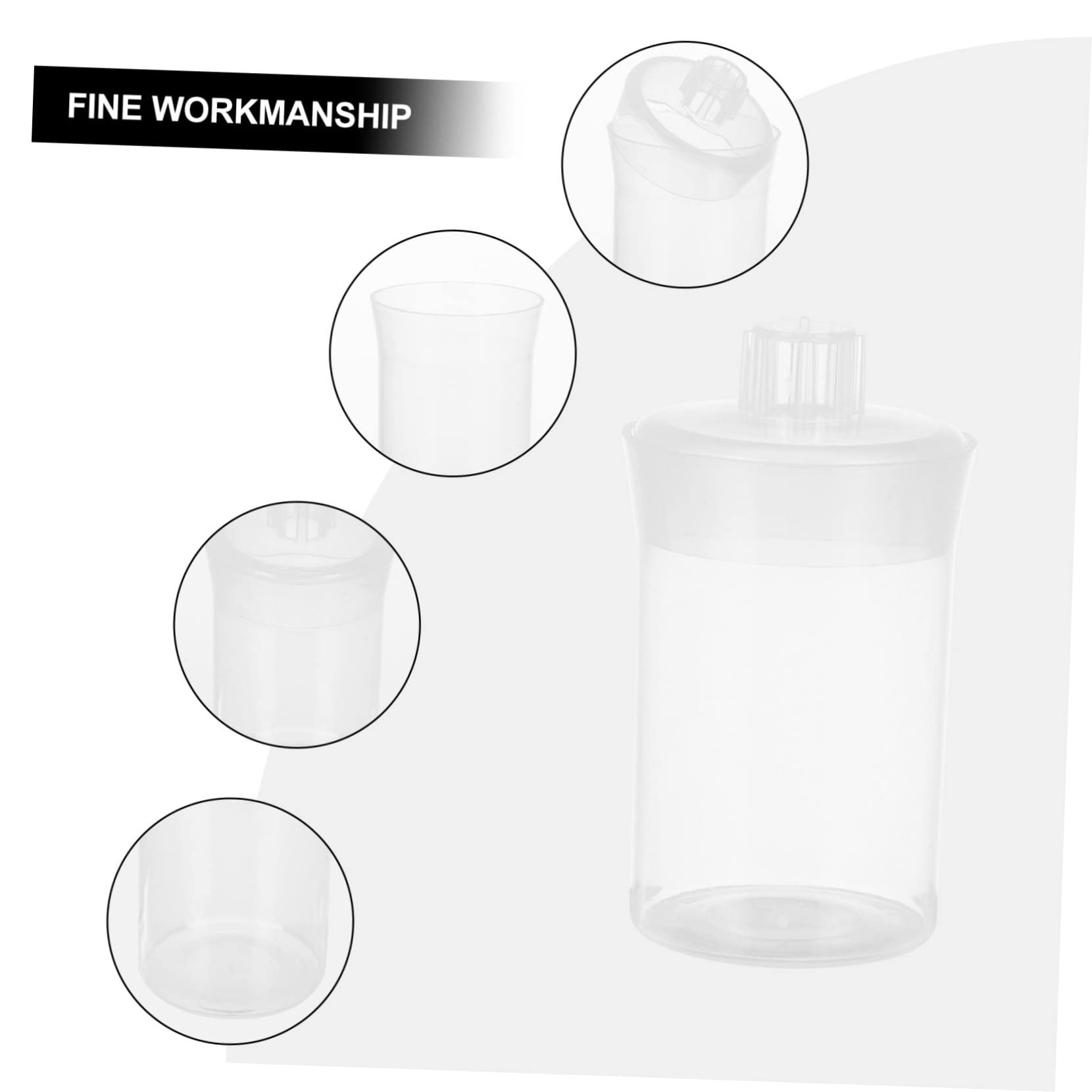 CIYODO Set of 2 70ml Plastic Weighing Bottles Wide Mouth Laboratory Bottle for Chemicals Seamless Non-slip Finish