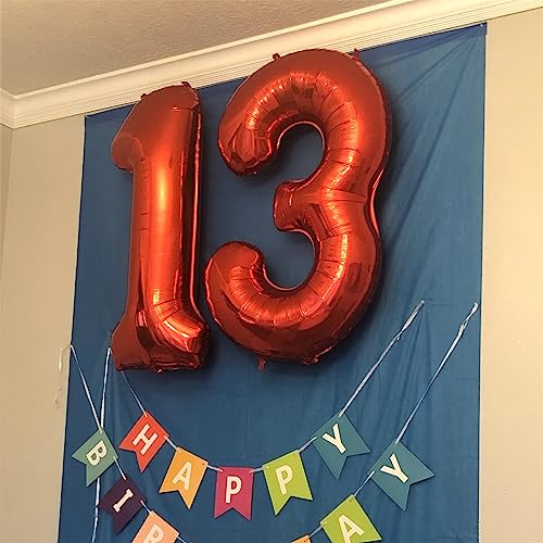 Image of Red 1 Balloon Number for 1st Girls Birthday, 40 Inch Number Foil Balloons 0-9 Set for Boys, Large 11st Birthday Party Balloons Decor Anniversary Graduation Decoration Women Kids Supplies