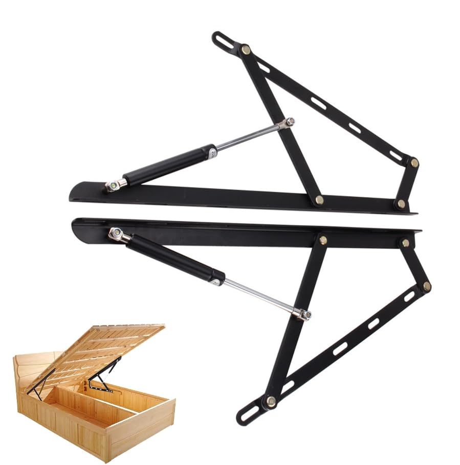 Varilla hidráulica,Resortes de Gas, Mecanismo de elevación de Cama, Elevador de Cama con Caja de Almacenamiento, Soporte de amortiguadores y puntales de Alta Resistencia,(900mm)