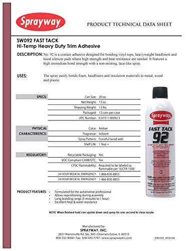 Sprayway SW092 Spray Adhesive, Hi-Temp thumb #1