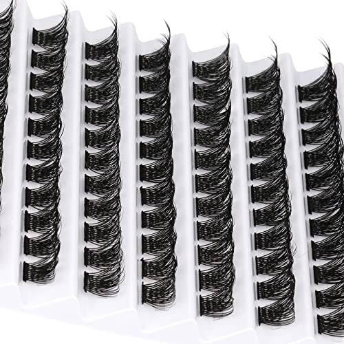 Lash Clusters 110 pcs Lash Extension DD Curl Cluster Lashes 10-16mm Eyelash Clusters Individual Lashes Natural Look Fluffy Lash Extensions Wispy Eyelashes Extensions DIY at Home by Pleell, Black