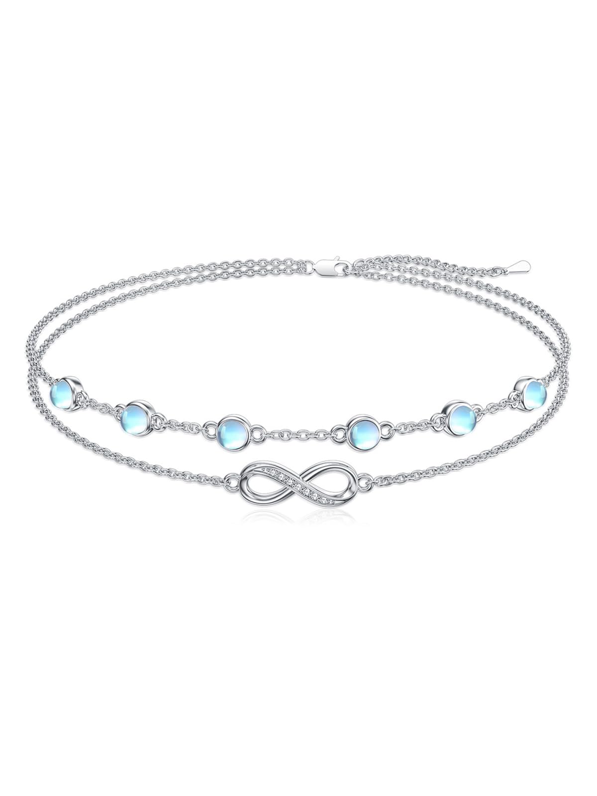 Dorunmo Anklet Bracelets For Women 925 Sterling Silver Birthstone/Infinity/Butterfly/Evil Eye/Turtle/Pineapple/Starfish/Heart Anklets Bracelets Jewelry Gifts for Women