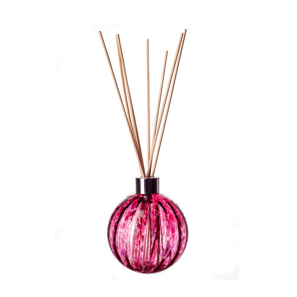 Amelia Art Glass Pink Glass Reed Diffuser Sphere Optic In