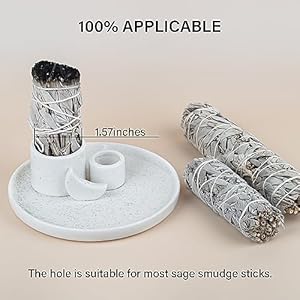 Zenbless 4 in 1 incense burner holder palo santo holder sage holder for burning incense holder for sticks candle holder 59 inches ceramic ash catcher tray for meditation yoga roomwhite  urban country home decor