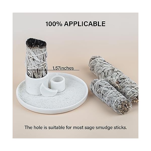 Zenbless 4 in 1 incense burner holder palo santo holder sage holder for burning incense holder for sticks candle holder 59 inches ceramic ash catcher tray for meditation yoga roomwhite  urban country home decor