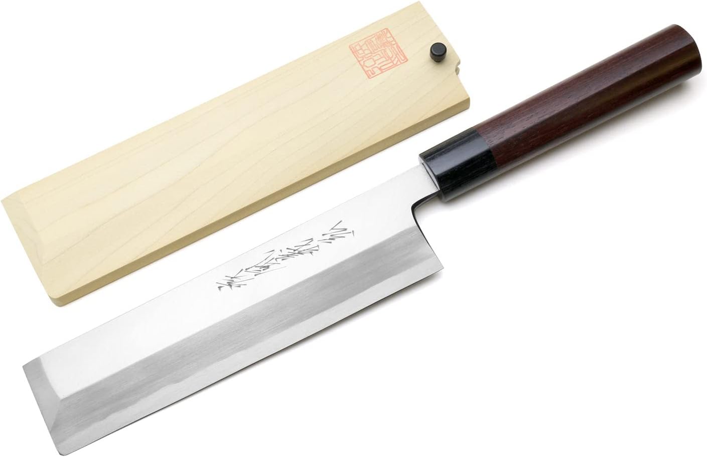 Yoshihiro Left Handed Kasumi White Steel Edo Usuba Traditional Japanese Vegetable Chopping Chef Knife (7.5'' (195mm))