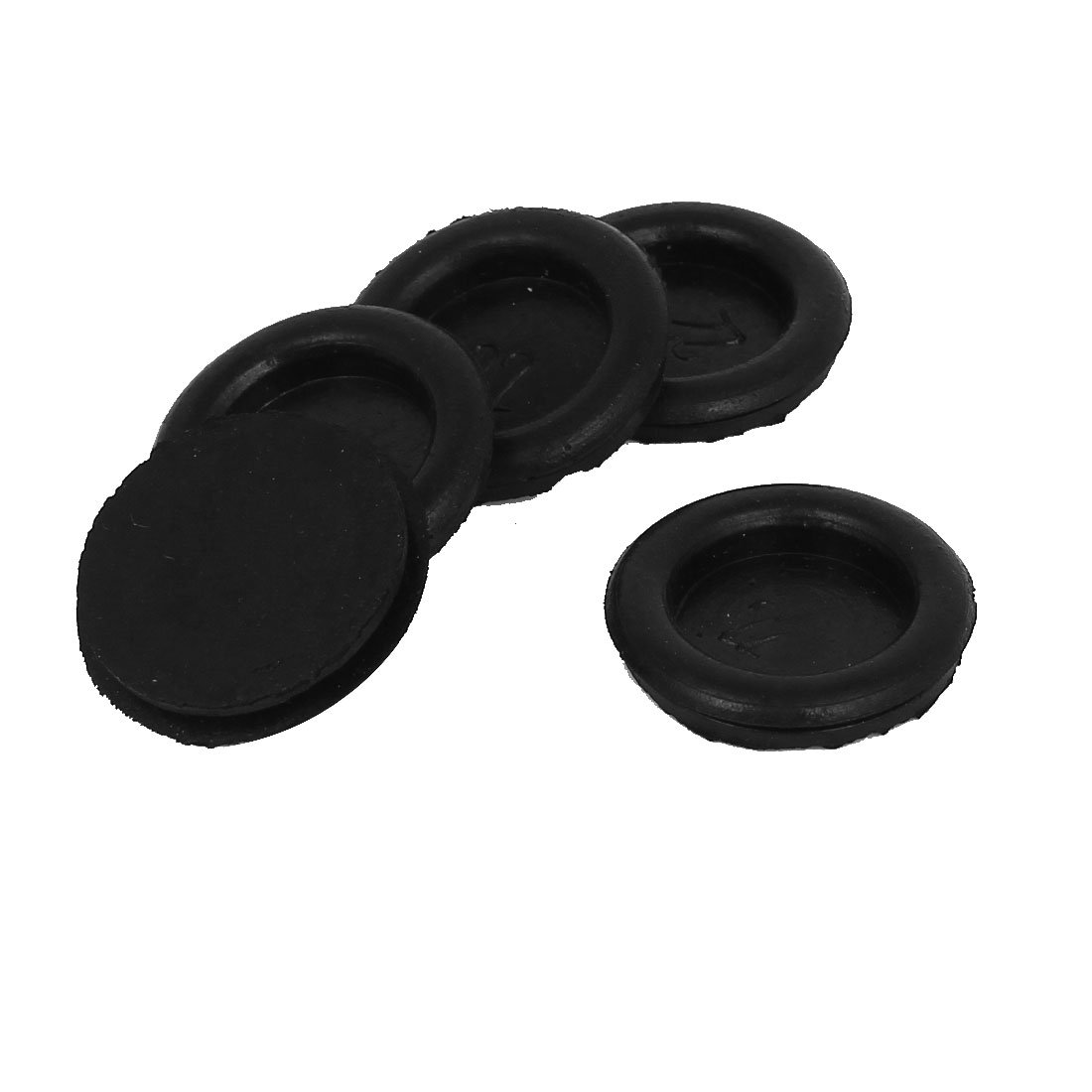 Uxcell Black Sourcing Map Rubber Closed Blind Blanking Hole Wire Cable Grommets 22Mm (Pack Of 5)