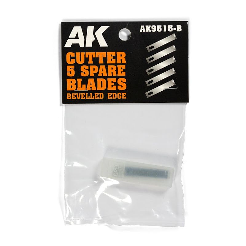 AK Interactive AK9515-B Bevelled Edge Blades (5 Replacement Blades) for AK Model Cutter