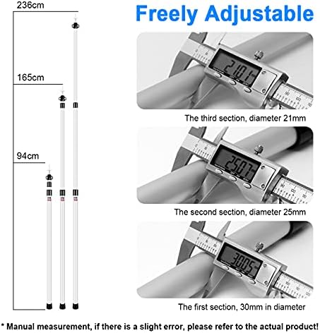 LAMA Tent Poles, [2Pack 90-230cm] Telescoping Camping Pole with 6 Tent Pegs and 6 Nylon Ropes for Tent Fly, Tents, Tarps, Awnings, Camping, Shelters, Rainfly, Hiking