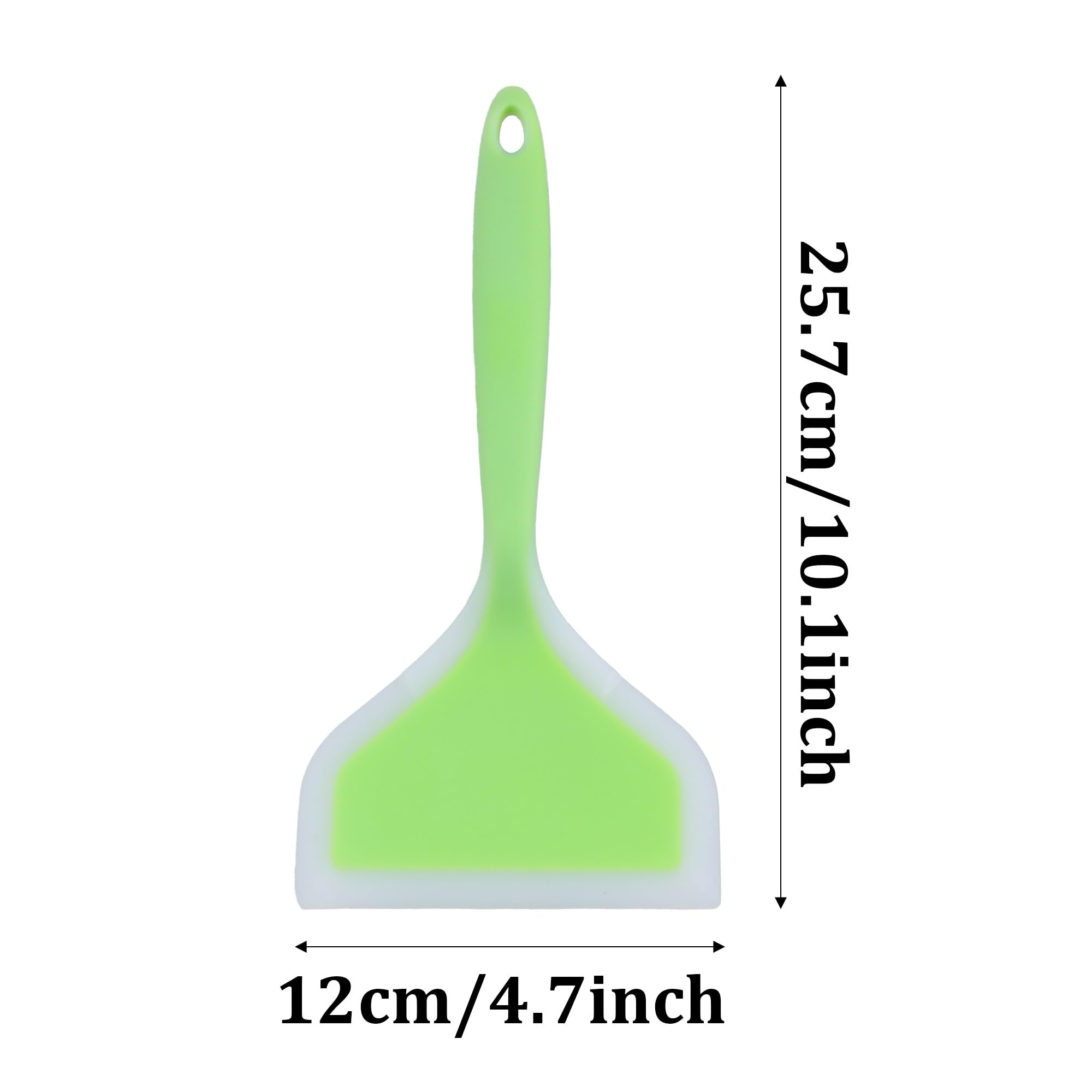 Septe Espátula de silicona para panqueques, espátula ancha de silicona para tortillas, espátula de silicona para utensilios de cocina antiadherentes, paquete de 2 (verde y rosa)