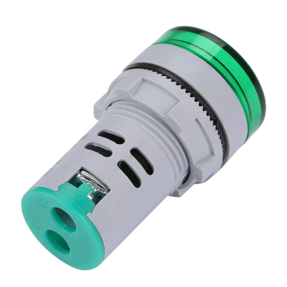 Volt¨ªmetro de se?al LED digital luminoso LED indicador de voltaje digital metro de voltaje, comprobador de l¨¢mpara redondo (Green)