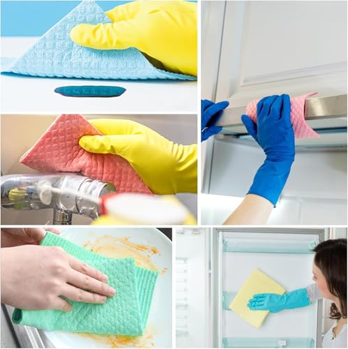 Image of 15 pcs Swedish Dishcloths Absorbent Swedish Dish-Swedish Cloths for Dishwashing, Washable Reusable Paper Towels,Oil Absorbing Scouring Pads,No Odor Absorbent Kitchen sponges.
