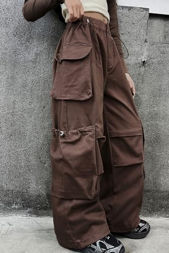 AOWKULAE Girls Drawstring Crago Pants Casual Wide Leg High Waist Pants Kids 5-15 Years4