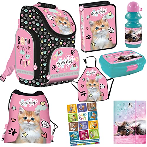 3-TEILIGES SCHULSET: KINDER RUCKSACK + TURNBEUTEL + BEFÜLLTE FEDERMAPPE - DISNEY MINNIE MAUS - SCHWARZ / GOLD