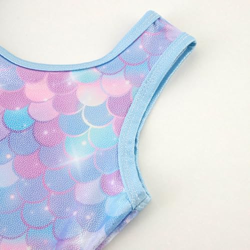 Image of HOZIY Gymnastics Leotards for Girls with Shorts Toddlers Biketards Rainbow Unicorn Dinosaur Mermaid Leopard Flower Galaxy