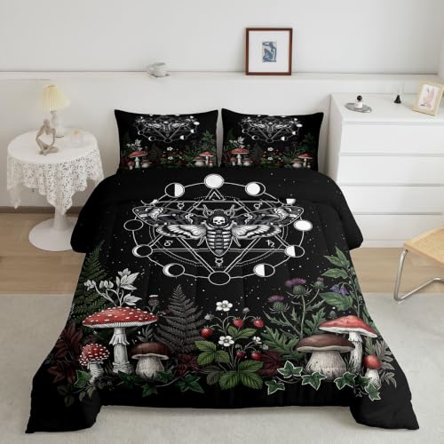 Image of Feelyou Boho Moth Bedding Set Toddler Size for Kids Boys Girls