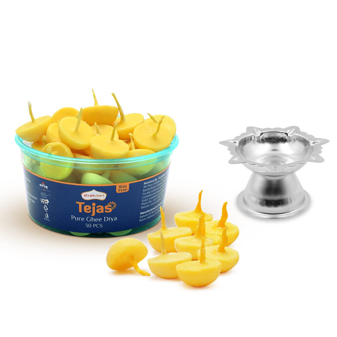 Buy Shubhkart Tejas Pure Ghee Diya Batti Pack of 30 Diyas with