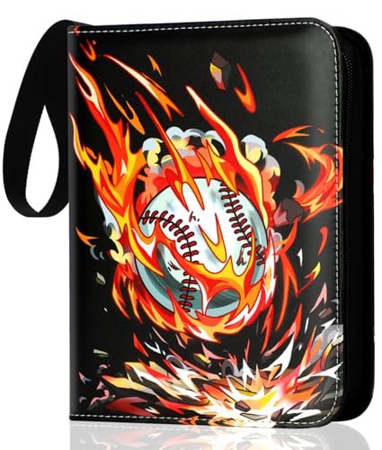 Baseball Card Binder 900 Pockets Baseball Card Holder with 50 Removable Sleeves Sports Card Binder for Cards Display and Storage Zipper Card Ablum Book Case for Collectors Boys and Girls Gift