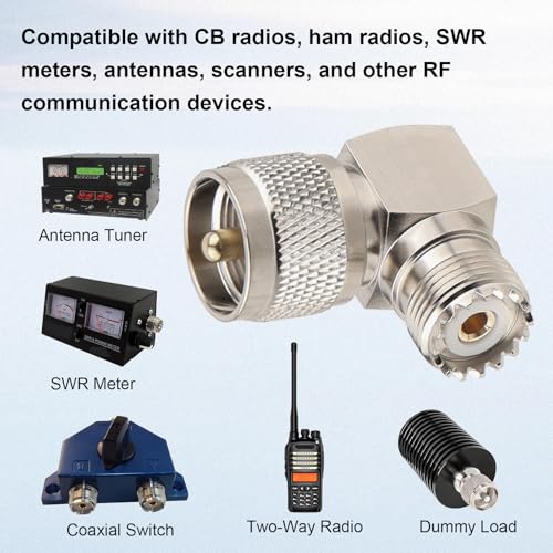 Adaptador UHF Macho a Hembra Ángulo Recto 3 unidades miniatura 5