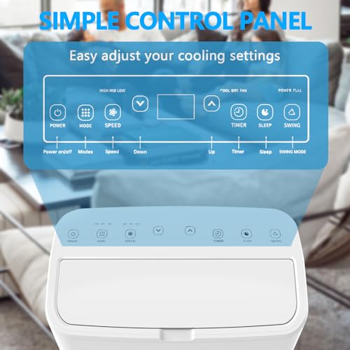 Image of Portable Air Conditioners 14000 BTU 3-IN-1 Freestanding AC Unit, Cools Up to 750 Sq.Ft, Fan /Dehumidifier /Cooling Modes, with Remote Control, Smart and Sleep Mode, 24H Timer, Auto Swing, Window Ki