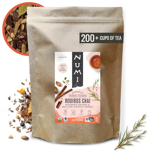 Image of Numi Organic Rooibos Chai Tea, 1lb Herbal Loose Leaf Bag, Caffeine Free
