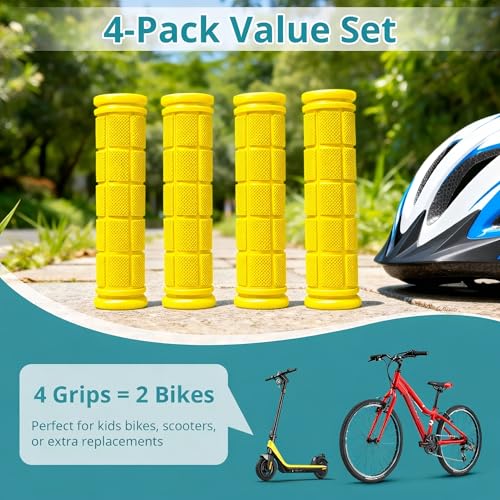 Image of CHUNZEXI 4 PCS Bike Handlebar Grips, Rubber Bicycle Bar Grips Replacement, Non-Slip Handle Grips for Kids Bikes, Scooters, BMX, Mountain & Cruiser Bikes