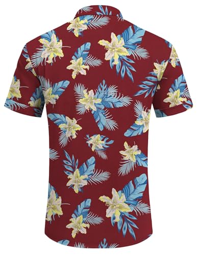 Image of COOFANDY Men's Linen Shirts Short Sleeve Casual Shirts Button Down Shirt for Men Beach Summer Wedding Shirt