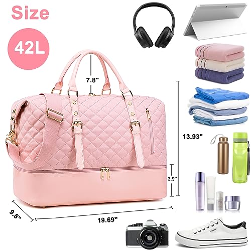 Bluboon Weekender Overnight Bags for Women Men Oversized Travel Duffel Bag Carry On Tote Bag with Shoe Compartment4