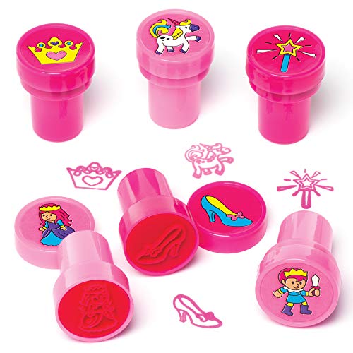 Baker Ross Selbstfärbende Prinzessinnen-Stempel für Kinder zum Basteln und Dekorieren von Karten und Bastelarbeiten – perfekt als kleine Partyüberraschung für Kinder (10 Stück)