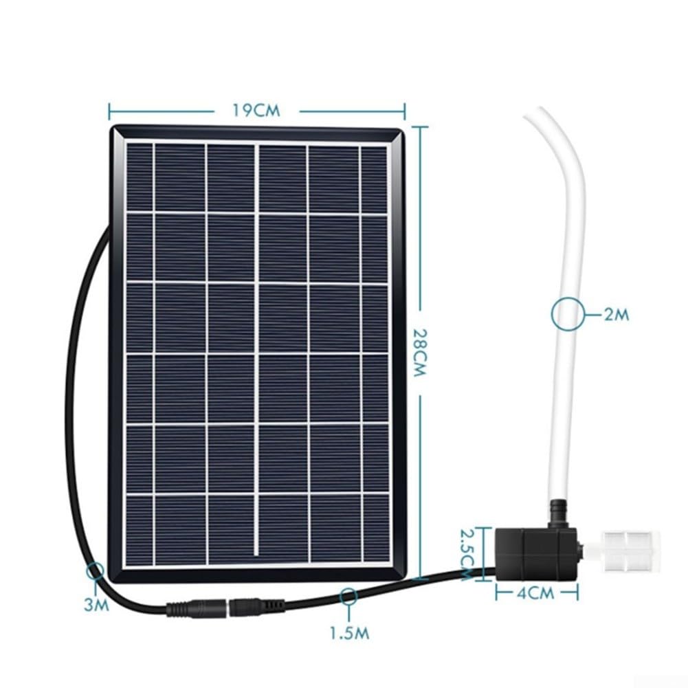 HpLive Bomba de agua solar, 12 V, bomba sumergible de oxígeno con 2 salidas, para estanque mediano, acuario exterior o depósito de agua