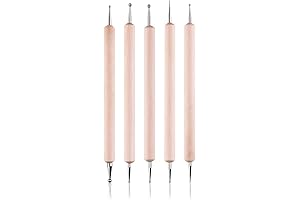 COMIART Wooden Ball Styluses Tool Set for Embossing Pattern Clay Sculpting, Nail Art