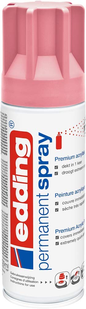 Edding 5200 Permanent Spray Acrylic Paint 200 ml Mauve Matt for Glass Metal Wood Ceramic