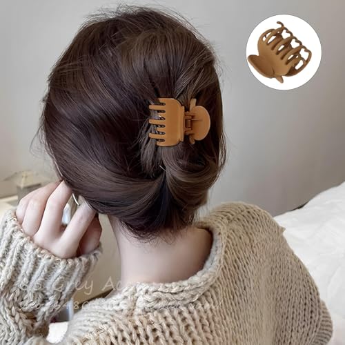 4er Set Mittelgroße Octopus Haarklammern – Matte Rutschfeste Klauen-Haarspangen für Dickes Lockiges & Dünnes Haar, Claw Clips Damen für Frauen und Mädchen