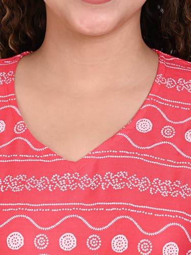 Image of OFEEFAN Women's Rayon Printed Short Kurtis - Pack of 2 | Ethnic Wear for Women | Regular Fit Comfortable Kurtas for Casual