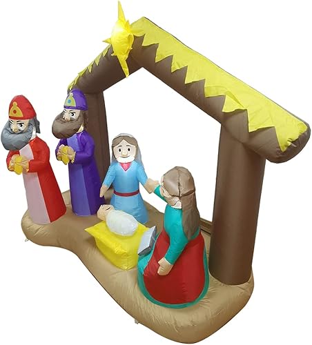 Miniatura 4 de Inflables autoinflables grandes de Navidad de 5 pies a 12 pies con luces LED, decoración navideña (reno de 6 pies)