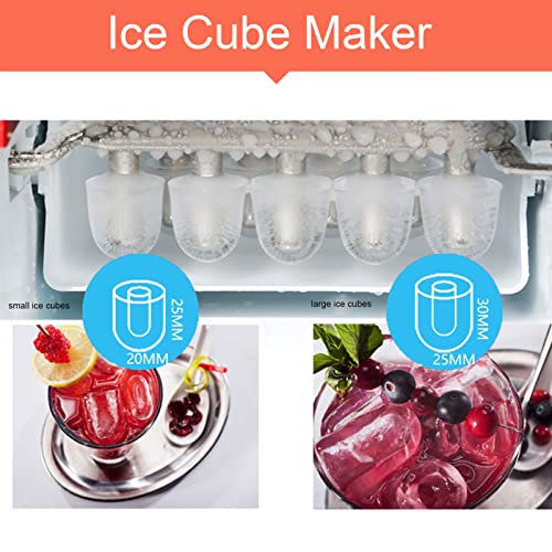Jiawu Tisch-Eiswürfelmaschine, vollautomatischer Eiswürfelbereiter, Selbstreinigungsfunktion, 9 Würfel in 8 Minuten… – Bild 8