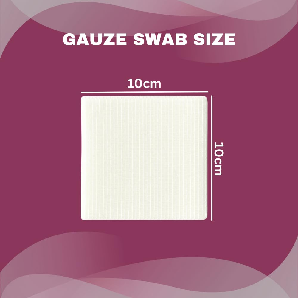 SMDPL Non-Sterile Gauze Swabs 10cm x 10cm, 12Ply - Highly Absorbent, American Fold - Pack of 100Pcs for Medical, First Aid & Wound Care 4
