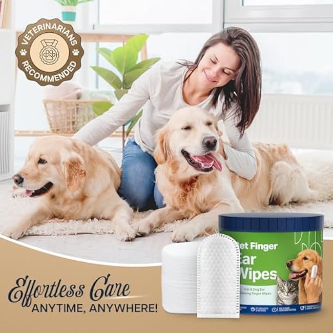 Dog Teeth Cleaning Wipes - 100 Value Pack - Fresh Mint Dog Dental Wipes, Vet Formulated Pet Teeth Cleaning Finger Wipes for Dogs & Cats ¨C Effective Dog Teeth Cleaning, Plaque & Tartar Solution-biDRW2Rv