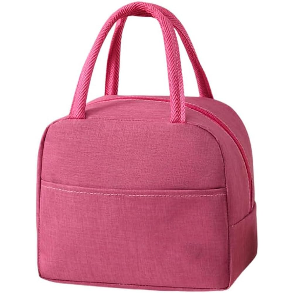 ROYKAL Bolsa Térmica Porta Alimentos + Juego de Cubiertos Reutilizables de Regalo | Fiambrera Comida Trabajo | Nevera Portátil | (Rosa)