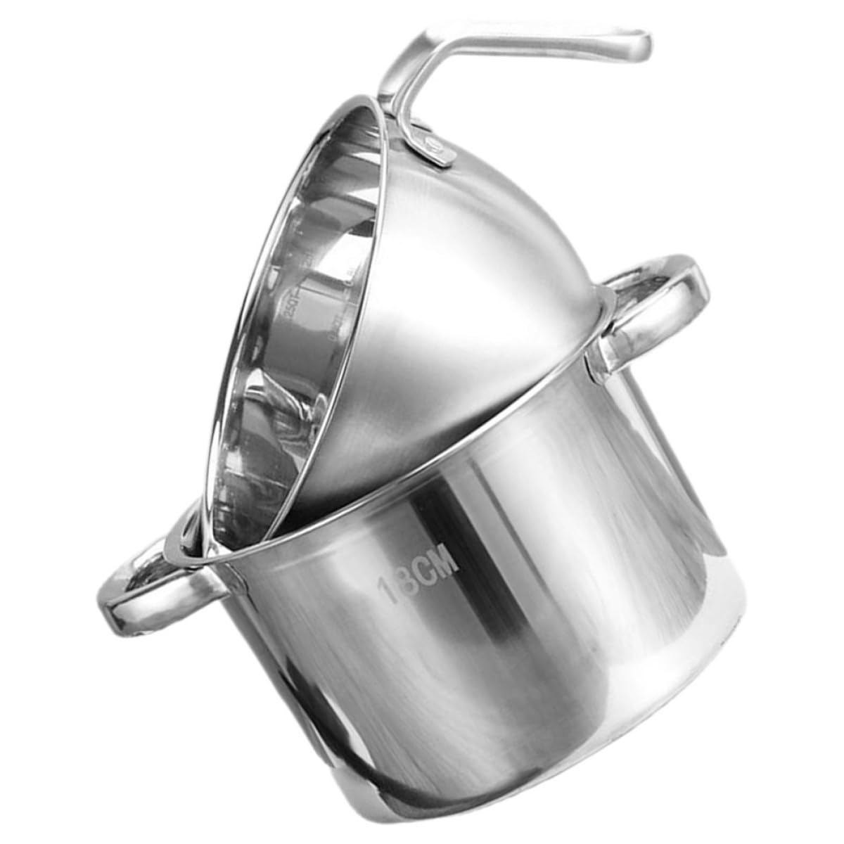 Pot à bain-marie en acier inoxydable argenté pour cire et beurre