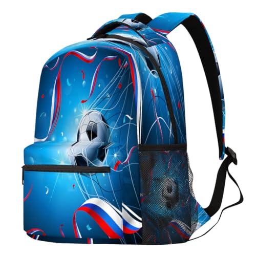 Sac à dos sport football drapeau de la Russie, grand sac scolaire et de voyage