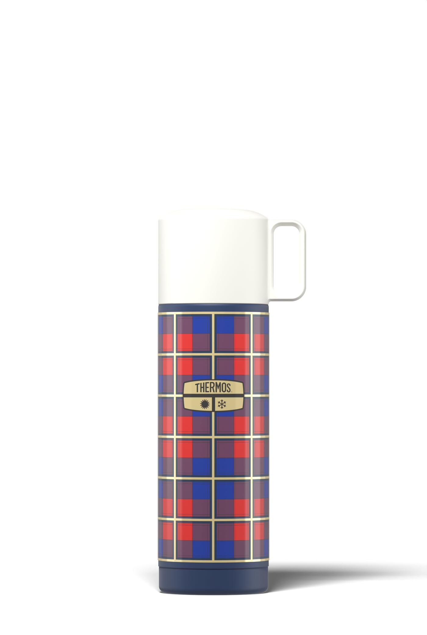 Thermos - Revival Blue Flask (500ml) - Premium Leak Proof Insulated Tea & Coffee Flask for Hot & Cold Drinks, Built-in Cup, Push Button Stopper, BPA-Free, Durable Steel