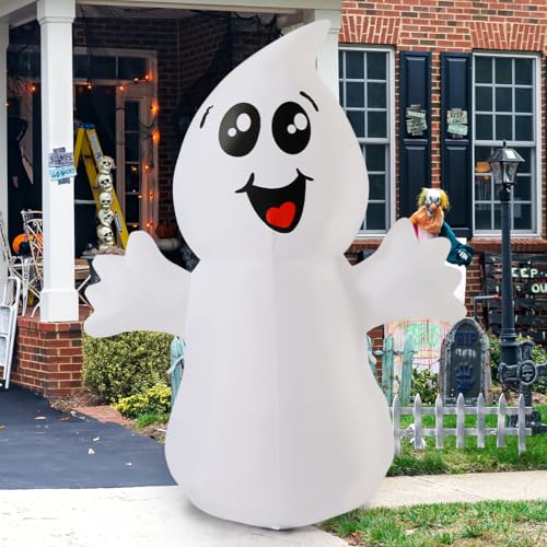 Image of GOOSH 5 FT Halloween Inflatable Ghost Outdoor Decoration with Magic Light, Blow Up Yard Decoration with Built-in LEDs for Garden Lawn Indoor Party Holiday Decor