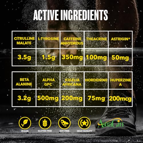 Time 4 Pre Workout Professional High Strength Vegan Pre Workout Powder for Men & Women Energy Drink Zero Sugar with L Citrulline Malate, Beta Alanine, L-Tyrosine, Alpha GPC, Theacrine (Tropical) - Image 6